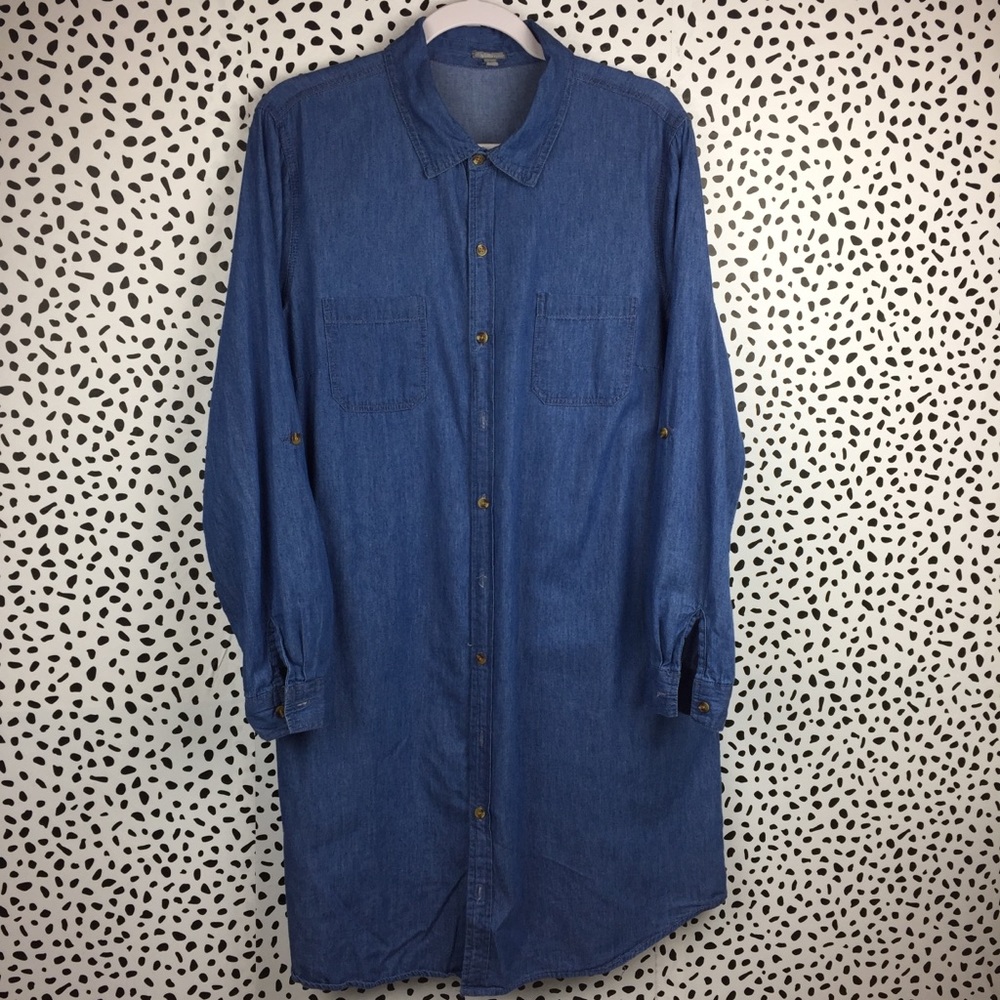 Charlotte Russe Blue Denim Shirt Dress Size XL
